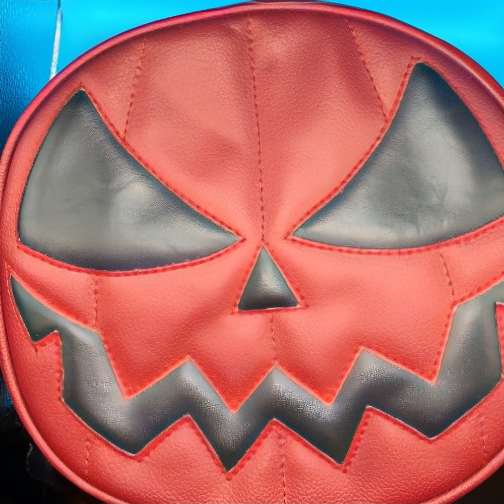 Love pain and stitches red pumpkin purse